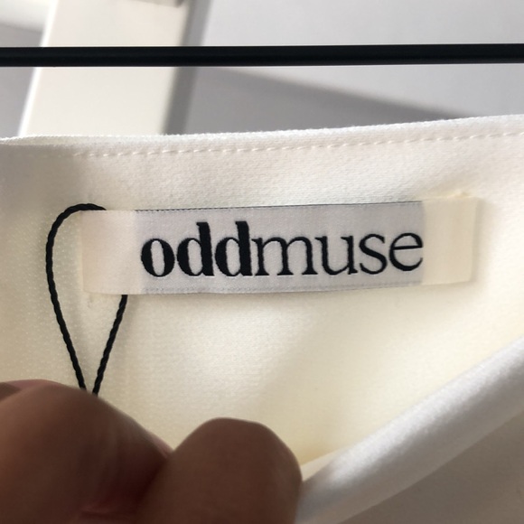 Odd Muse London Ultimate Straight Leg Crepe Lined Cream Trousers Size Small - Picture 5 of 9